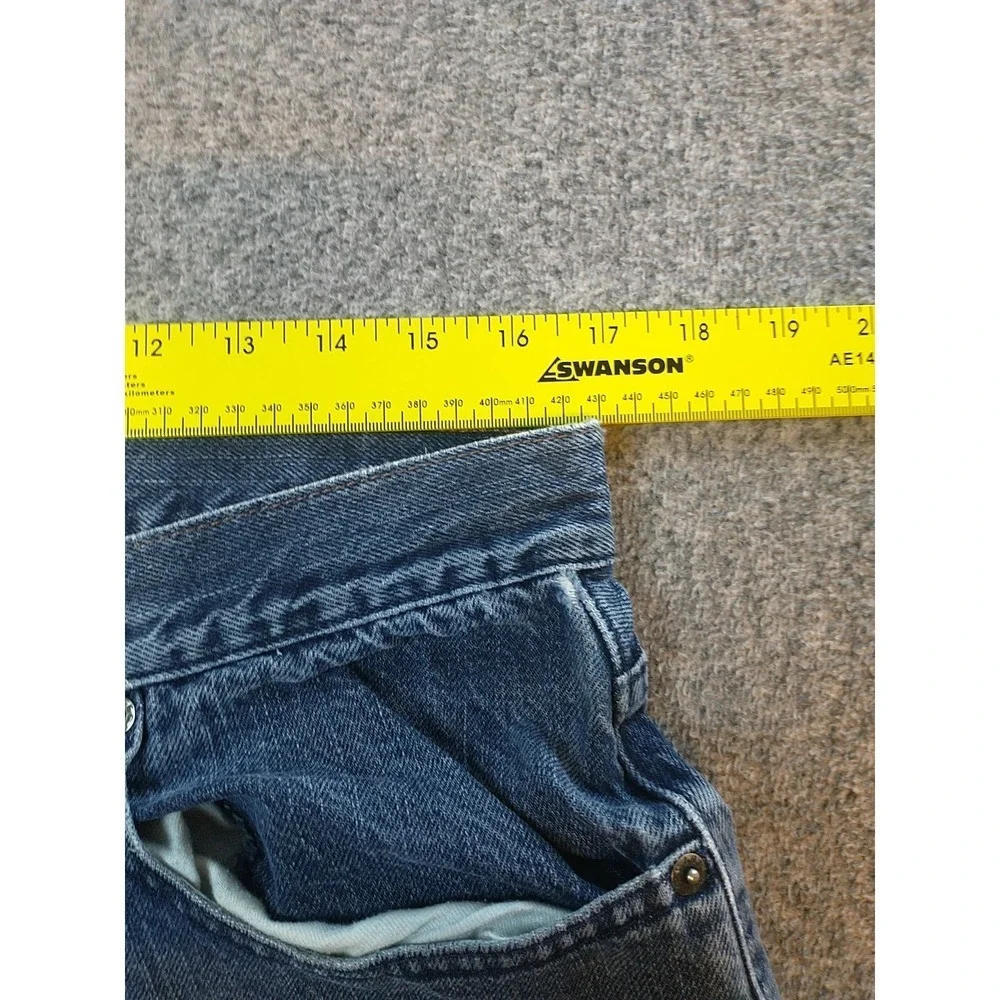 Levi Strauss Signature Mens Loose Straight Distressed Blue Jeans 34x30 (Fits 30)
